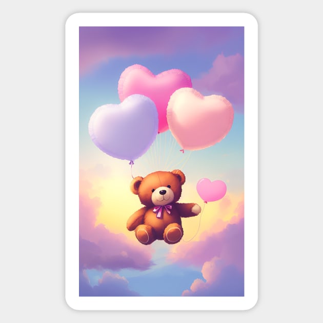 teddy bear in the sky Sticker by AS-Designs2023